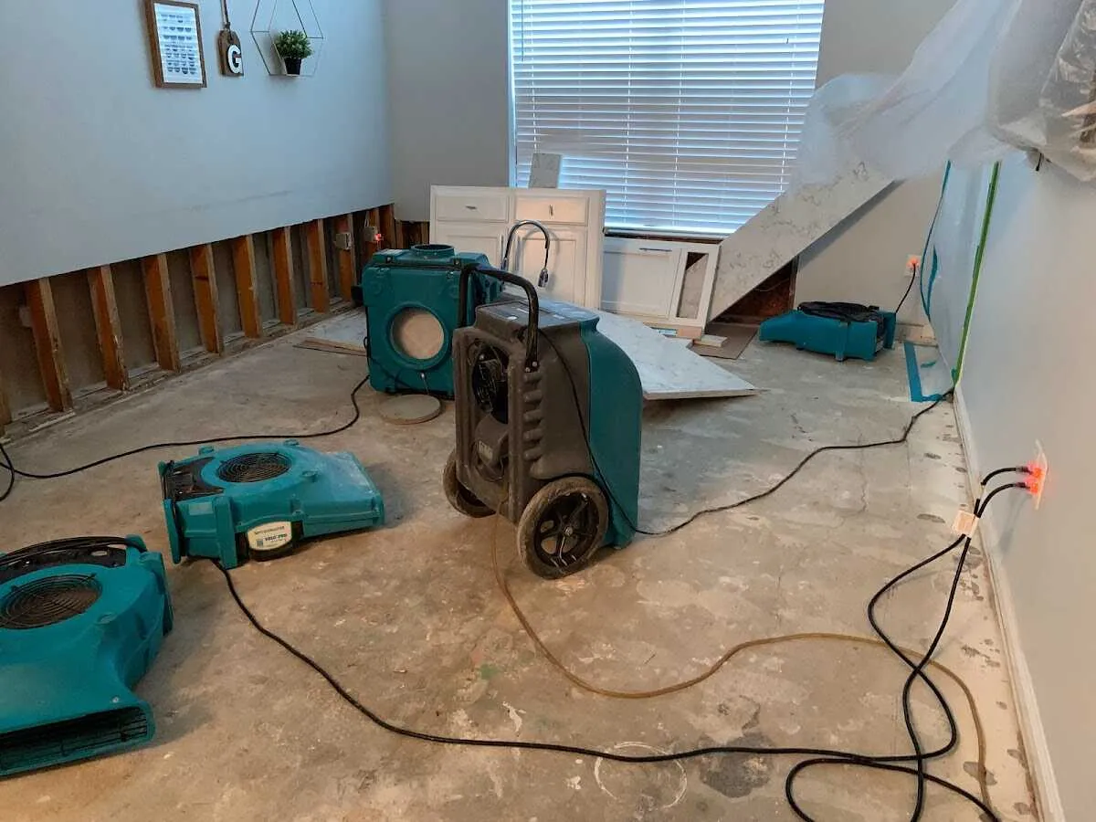 Dehumidifier in flood-cut room for Water Damage Restoration in Roseburg